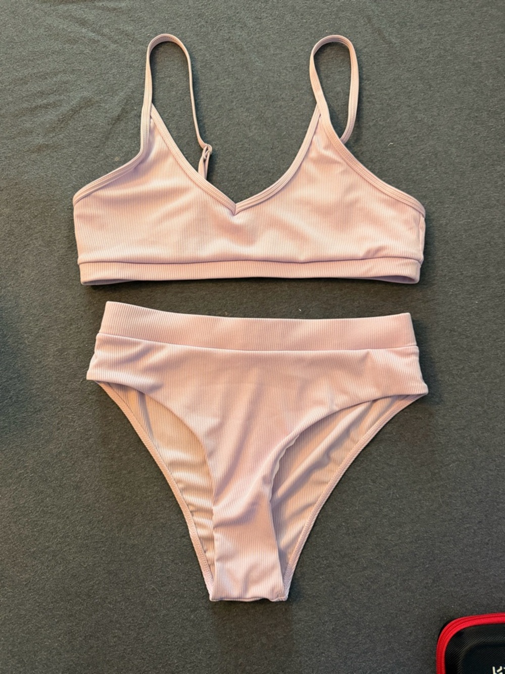 Light purple Ribbed Bikini Set